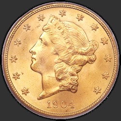 аверс 20 dólares (US) 1904 "USA - 20 Dollars / 1904 - MS"