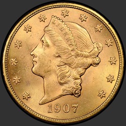 аверс 20 dollars américains 1907 "USA - 20 Dollars / 1907 - MS"
