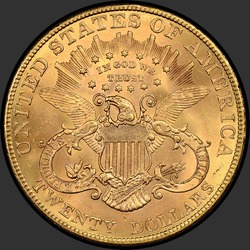 реверс 20 dollars américains 1907 "USA - 20 Dollars / 1907 - MS"