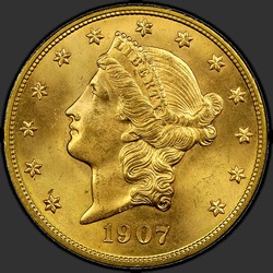 аверс 20 dollars (US) 1907 "USA - 20 Dollars / 1907 - MS"