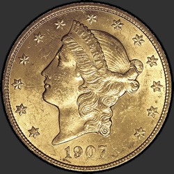 аверс 20 dollars (US) 1907 "USA - 20 Dollars / 1907 - MS"