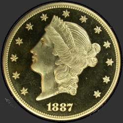аверс 20 dollars (US) 1887 "USA - 20 Dollars / 1887 - Liberty Head $20 1887 / Proof"
