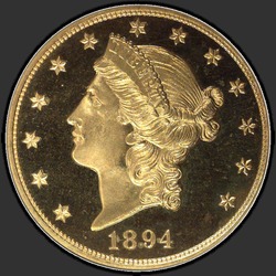 аверс 20 dollars américains 1894 "USA - 20 Dollars / 1894 - PF"