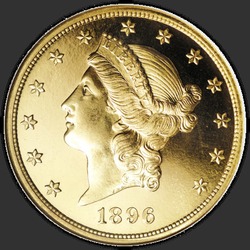 аверс 20 dollars (US) 1896 "USA - 20 Dollars / 1896 - PF"