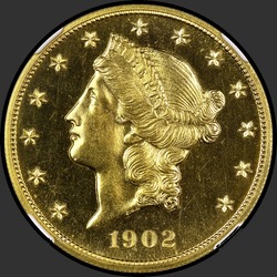 аверс 20 dollars (US) 1902 "USA - 20 Dollars / 1902 - PF"