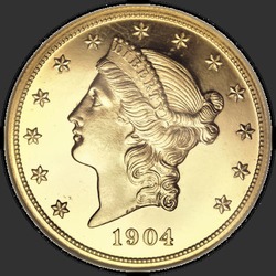 аверс 20 dollars américains 1904 "USA - 20 Dollars / 1904 - PF"
