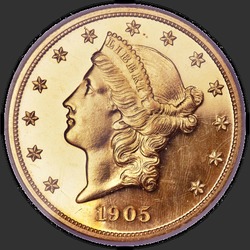 аверс 20 dollars américains 1905 "USA - 20 Dollars / 1905 - PF"