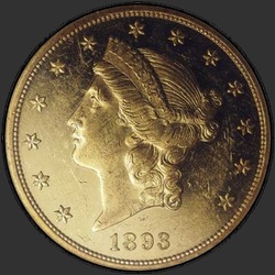 аверс 20 dollars (US) 1893 "USA - 20 Dollars / 1893 - Liberty Head $20 1893"