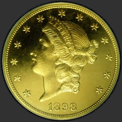 аверс 20 dollars américains 1898 "USA - 20 Dollars / 1898 - PF"