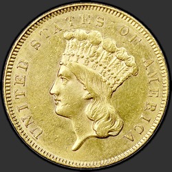 аверс 3 dolary 1855 "USA - 3 Dollars / 1855 - Three Dollar Gold 1855"