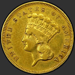 аверс 3 Dollars 1855 "USA - 3 Dollars / 1855 - S MS"