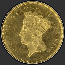 аверс 3 Dollars 1864 "USA - 3 Dollars / 1864 - Three Dollar Gold 1864"