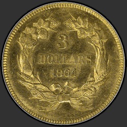 реверс 3 Dollars 1864 "USA - 3 Dollars / 1864 - Three Dollar Gold 1864"