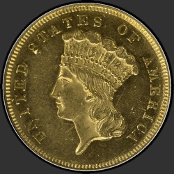 аверс 3 dolary 1867 "USA - 3 Dollars / 1867 - Three Dollar Gold 1867"