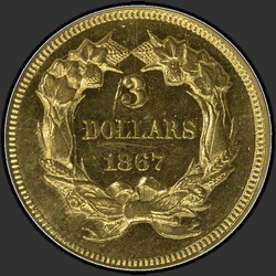 реверс 3 dolary 1867 "USA - 3 Dollars / 1867 - Three Dollar Gold 1867"