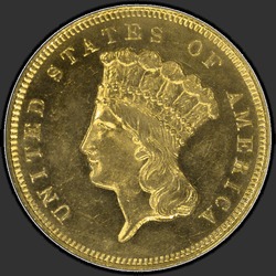 аверс 3 dolary 1881 "USA - 3 Dollars / 1881 - Three Dollar Gold 1881"