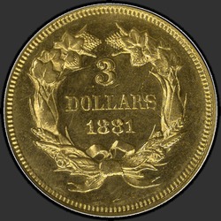 реверс 3 dolary 1881 "USA - 3 Dollars / 1881 - Three Dollar Gold 1881"