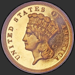 аверс 3 Dollars 1864 "USA - 3 Dollars / 1864 - PF"