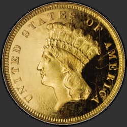аверс 3 dolary 1880 "USA - 3 dolary / 1880 - PF"