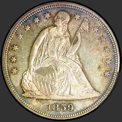 аверс 1$ (buck) 1859 "USA - 1 Dollar / 1859 - Seated Liberty Dollar 1859"
