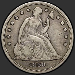аверс 1$ (buck) 1859 "USA - 1 Dollar / 1859 - S MS"