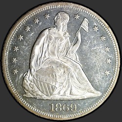аверс 1$ (buck) 1869 "USA - 1 Dollar / 1869 - MS"
