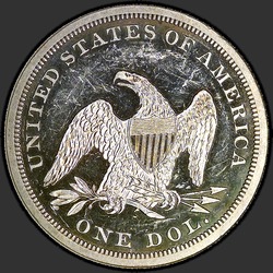 реверс 1$ (buck) 1859 "USA - 1 Dollar / 1859 - Seated Liberty Dollar 1859 / Proof"