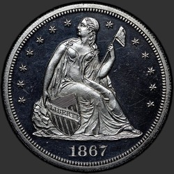 аверс 1$ (buck) 1867 "ABD - 1 Dolar / 1867 - Oturmalı Liberty Doları 1867 / Proof"
