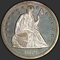 аверс 1$ (buck) 1869 "USA - 1 Dollar / 1869 - PF"