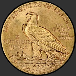 реверс 5 dollars (US) 1909 "USA - 5 Dollars / 1909 - D"