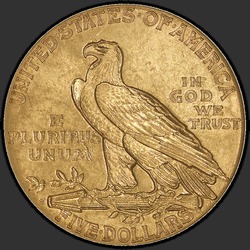 реверс 5 dollars (US) 1909 "USA - 5 Dollars / 1909 - S"