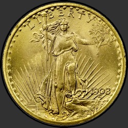 аверс 20 dólares (US) 1908 "USA - 20 Dollars / 1908 - St. Gaudens $20 1908"