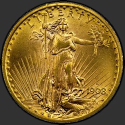 аверс 20 dolarjev (ZDA) 1908 "USA - 20 Dollars / 1908 - MS"