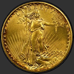 аверс 20 dólares (US) 1908 "USA - 20 Dollars / 1908 - MS"