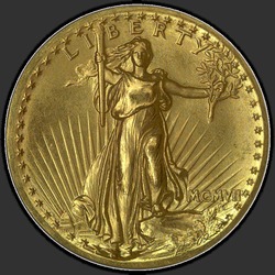 аверс 20 dollars américains 1907 "USA - 20 Dollars / 1907 - PF"