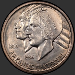 аверс 50¢ (half) 1936 "USA - 50 Cents (Half Dollar) / 1936 - ARKANSAS MS"
