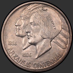 аверс 50¢ (half) 1936 "USA - 50 Cents (Half Dollar) / 1936 - S ARKANSAS MS"