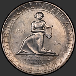 реверс 50¢ (half) 1936 "USA - 50 Cents (Half Dollar) / 1936 - CINCINNATI MS"