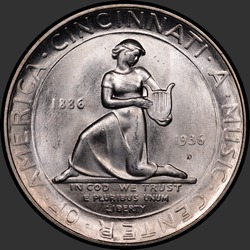 реверс 50¢ (half) 1936 "USA - 50 Cents (Half Dollar) / 1936 - D CINCINNATI MS"