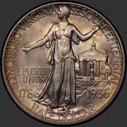 реверс 50¢ (half) 1936 "USA - 50 Cents (Half Dollar) / 1936 - LYNCHBURG MS"