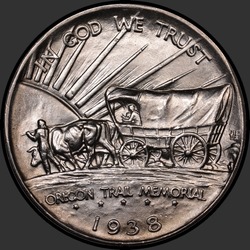 реверс 50¢ (half) 1938 "USA - 50 Cents (Half Dollar) / 1938 - OREGON TRAIL MS"