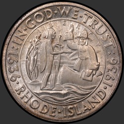 аверс 50¢ (half) 1936 "USA - 50 Cents (Half Dollar) / 1936 - RHODE ISLAND MS"
