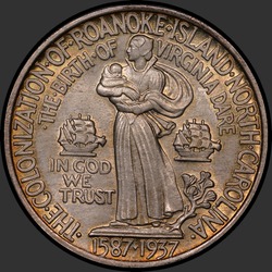 реверс 50¢ (half) 1937 "USA - 50 Cents (Half Dollar) / 1937 - ROANOKE MS"