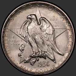 аверс 50¢ (half) 1936 "USA - 50 Cents (Half Dollar) / 1936 - S TEXAS MS"
