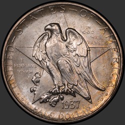аверс 50¢ (half) 1937 "USA - 50 Cents (Half Dollar) / 1937 - S TEXAS MS"