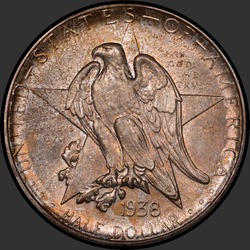 аверс 50¢ (half) 1938 "USA - 50 Cents (Half Dollar) / 1938 - D TEXAS MS"