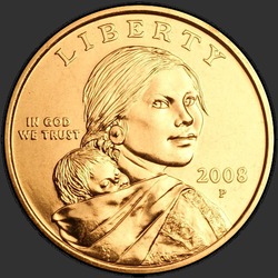 аверс 1$ (бак) 2008 "USA - 1 Dollar / 2008 - {"_":"P"}"