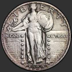 аверс 25¢ (quarter) 1929 "USA - Quarter / 1929 - Standing Liberty Quarter 1929"