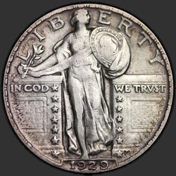 аверс 25¢ (quarter) 1929 "USA - Quarter / 1929 - P"