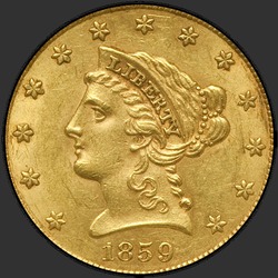 аверс 2.5 Dollars 1859 "USA - 2.5 Dollars / 1859 - Liberty Head $2.50 1859"